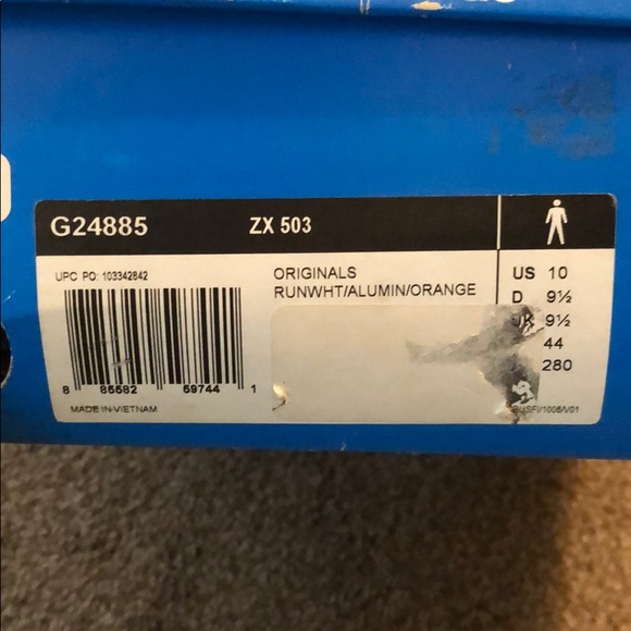 Adidas Run in White, Aluminum and Orange (G24885) - Picture 7 of 7